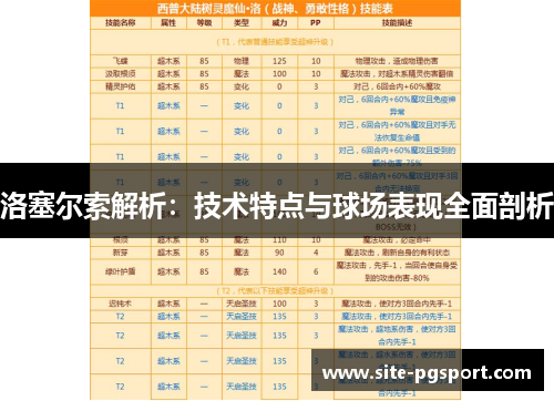 洛塞尔索解析：技术特点与球场表现全面剖析